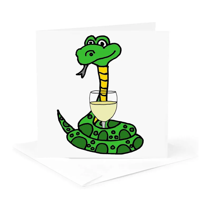 Wine Lover Snake Card for Your Favorite Sipper