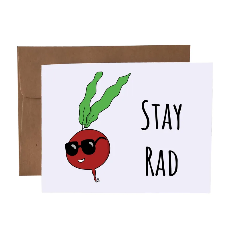 Stay Rad Card: A Cool Radish Cheering You On