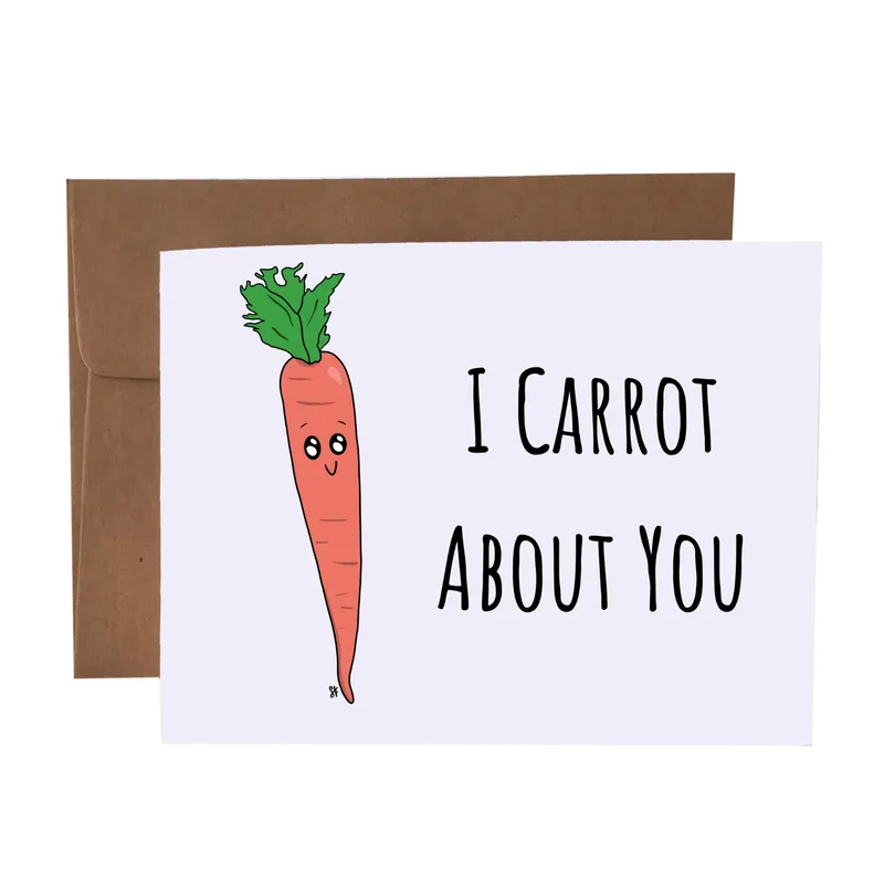 Carrot Pun Love Card: A Smiling Carrot Says It All
