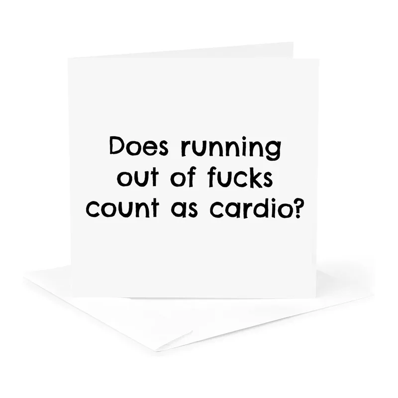 Running Out of Fucks Card: Funny Thank You Card
