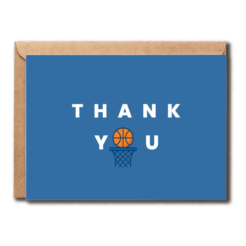 Basketball Fan Thank You Card – Greeting Card in natural
