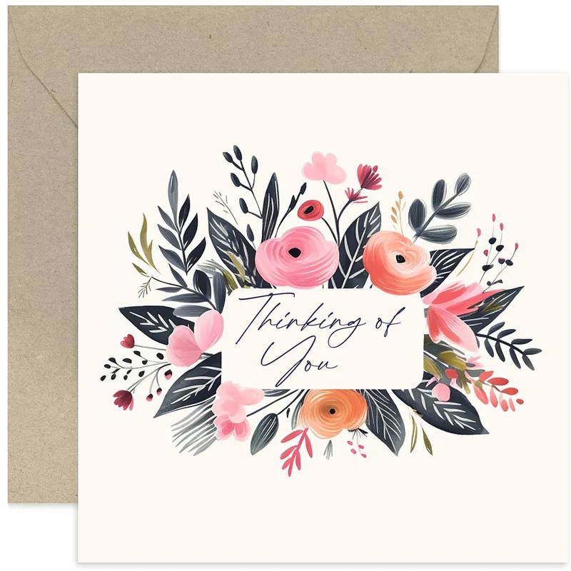 Pink Flowers Card for Someone You Miss