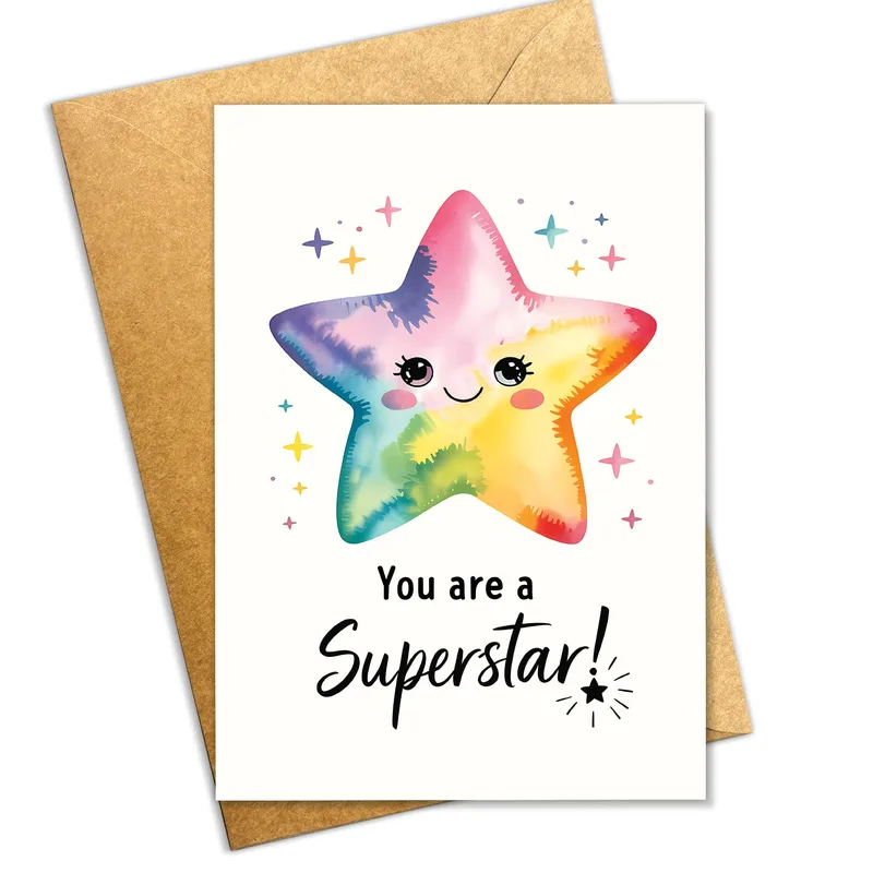 You Are a Superstar Card with Rainbow Star Art