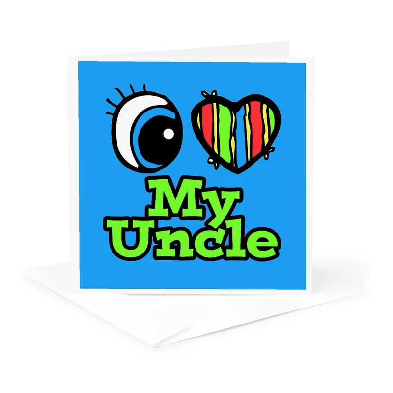 I Love My Uncle Card: A Bright Blue Greeting for Your Favorite Uncle