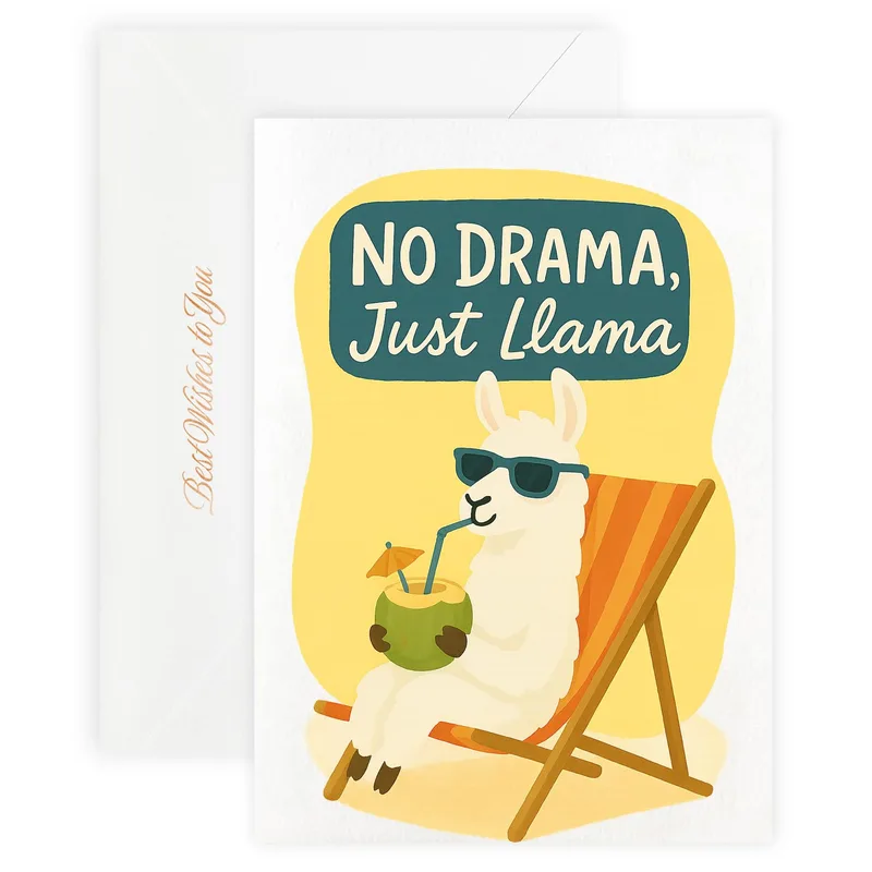 No Drama Llama Card for Your Easygoing Friends