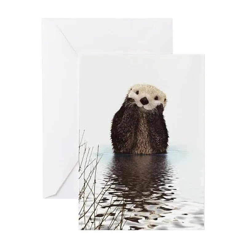 Otter Lover Card with a Sea Otter Photo