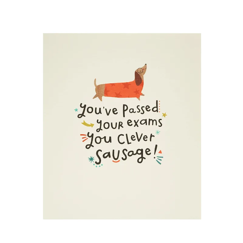 Congrats Exams Dachshund Card for Academic Success