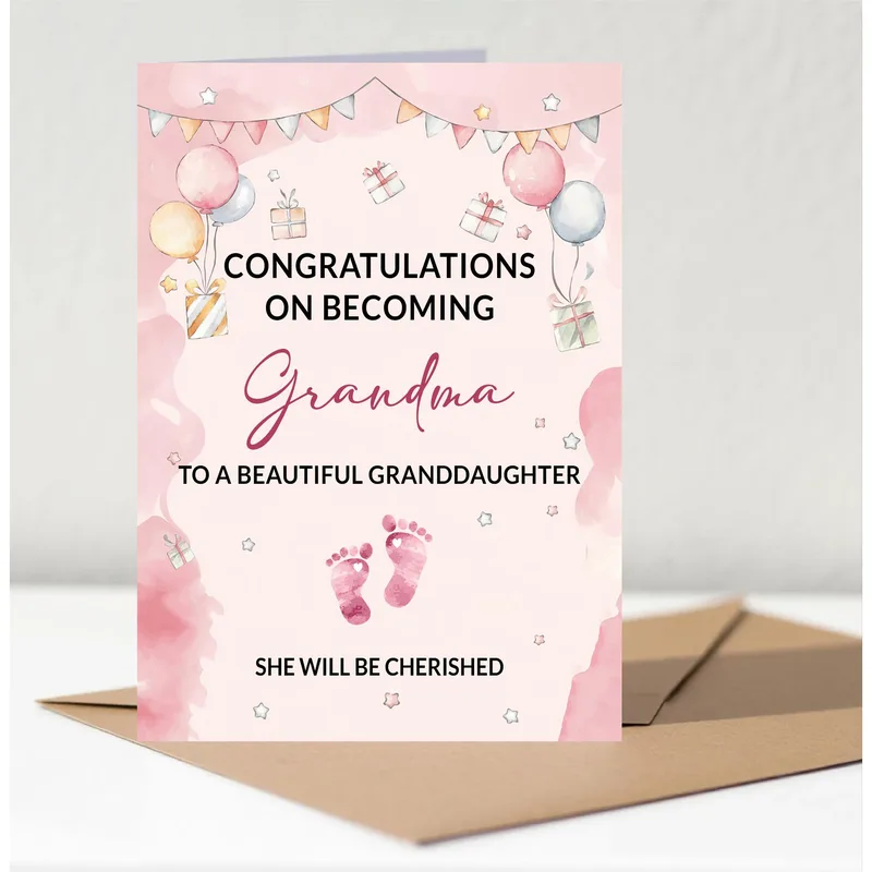 Grandma to Granddaughter Card Celebrates New Baby Girl