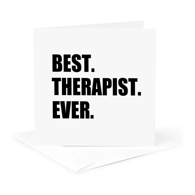 Therapist Appreciation Card Best Therapist Ever Bold Text Design