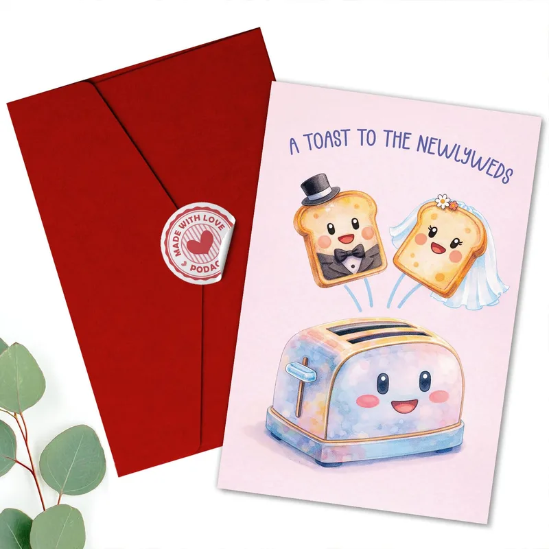 A Toast To The Newlyweds Card for a Fun Wedding Gift