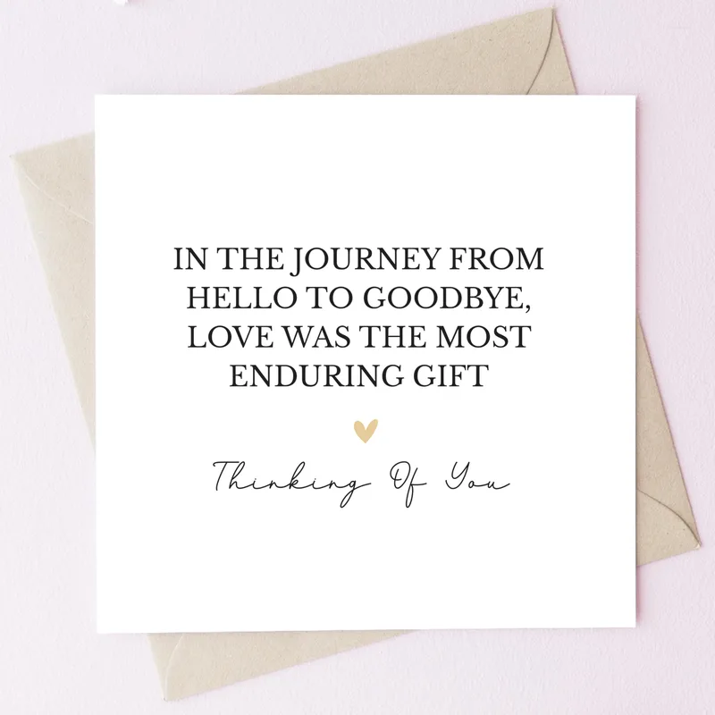 Love Enduring Sympathy Card for Bereavement and Comfort
