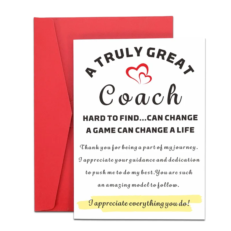 A Truly Great Coach Card: Heartfelt Thanks for Sports Leaders
