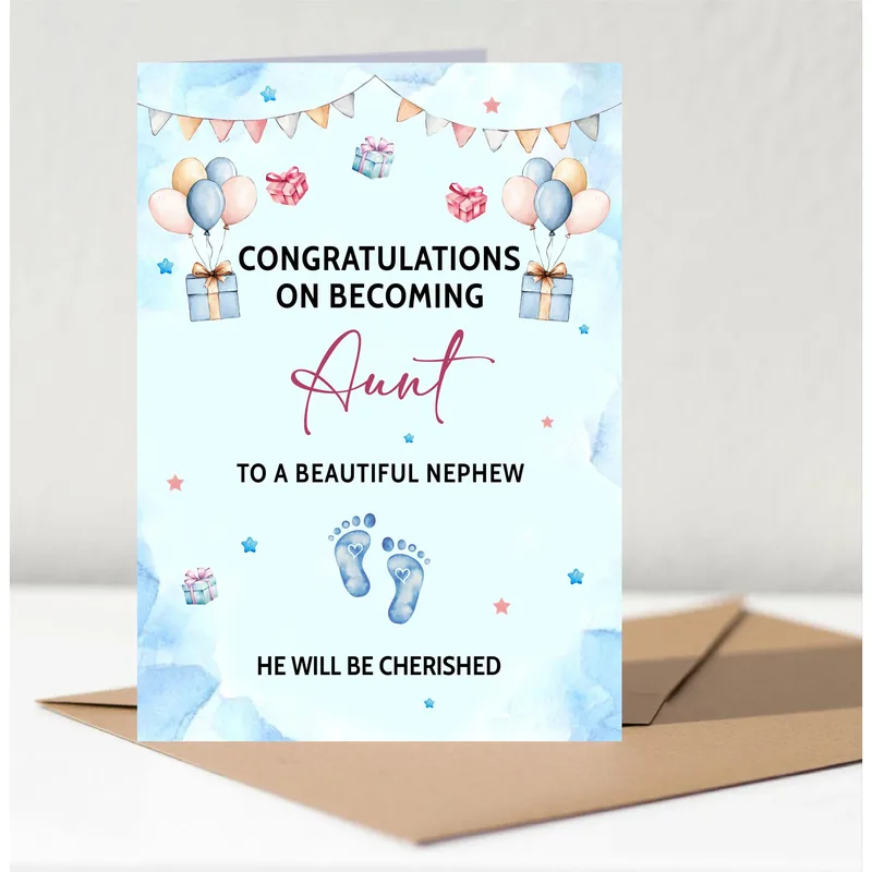 Congratulations Aunt Card – Greeting Card in natural