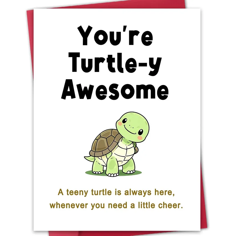 Green Turtle Get Well Card: You're Turtle-y Awesome Greeting