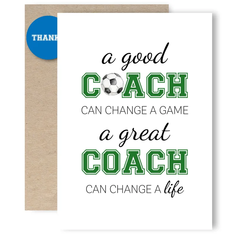 Style Soccer Ball Thank You Card for the Coach Who Matters Most