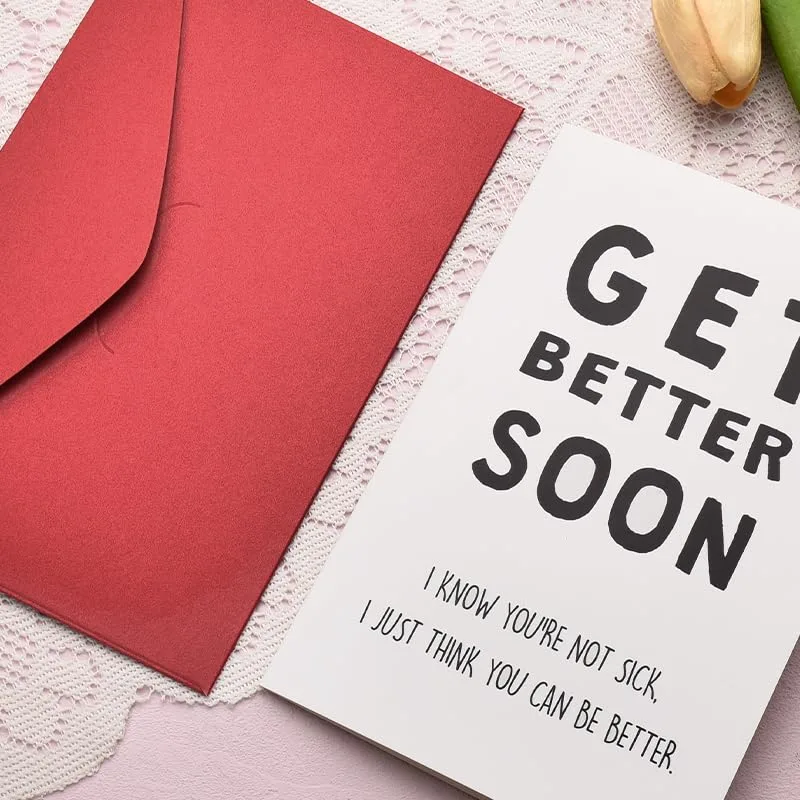 Black White Get Well Card for the Friend Who Needs a Nudge