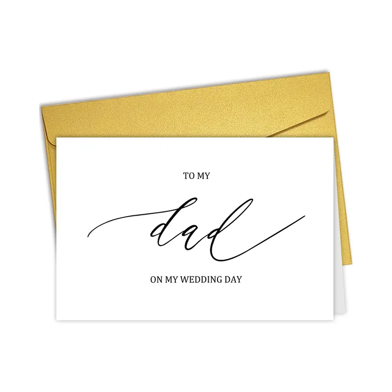 Script Dad Gold Wedding Card for Father Thank You Note