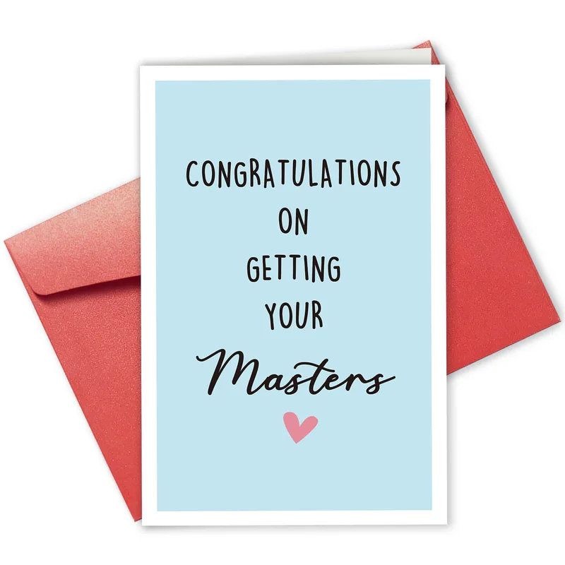 Blue Minimal Typography Congratulations Card celebrating