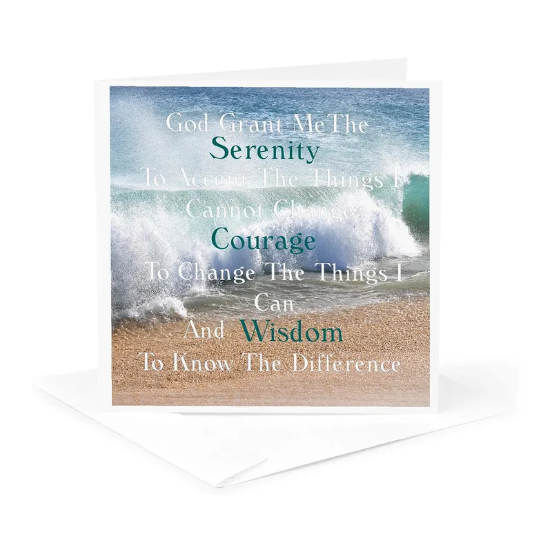 Waves Beach Photo Encouragement Card for Calm Moments
