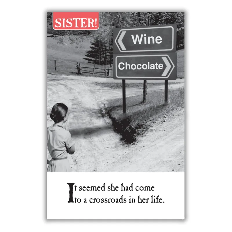 Black White Road Signs Card features a vintage woman