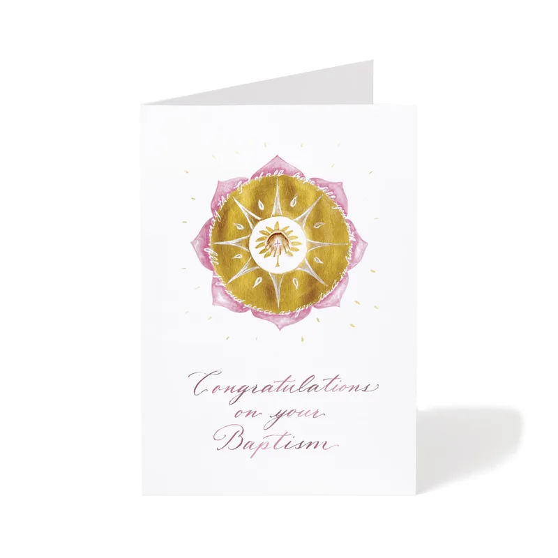 Pink Gold Mandala Card for a Spiritual Milestone Celebration