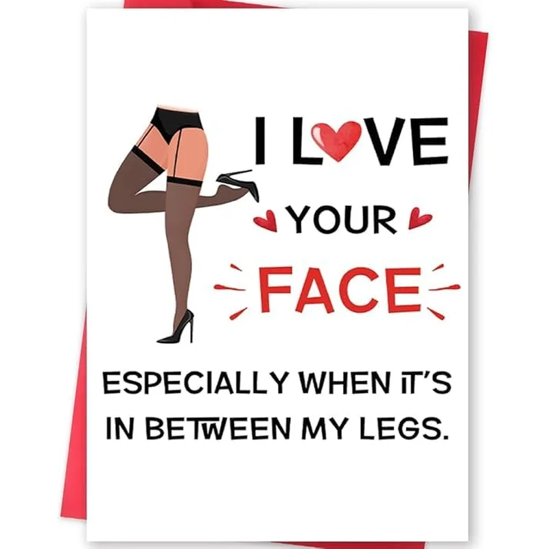 Stockings Red Border Love Card for a Flirty Romantic Partner