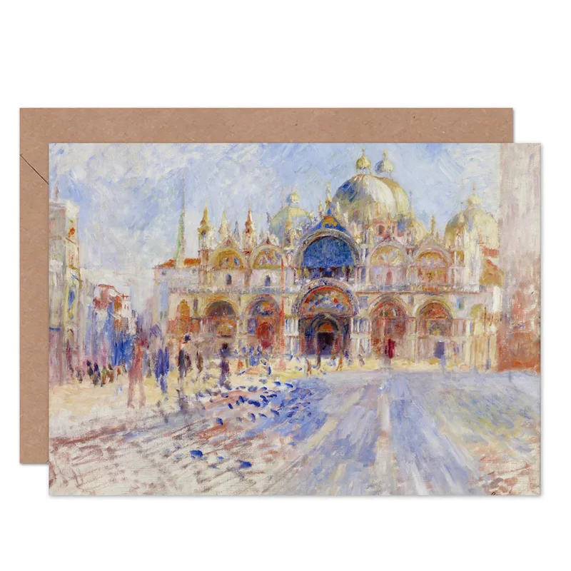 Venice Piazza Impressionist Painting Card Celebrates San Marco Art