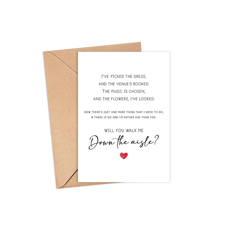 White Note Card Wedding Card Proposal Poem Design