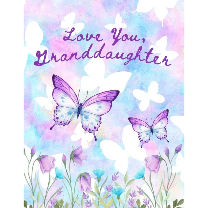 Purple Butterflies Love Card for a Special Granddaughter