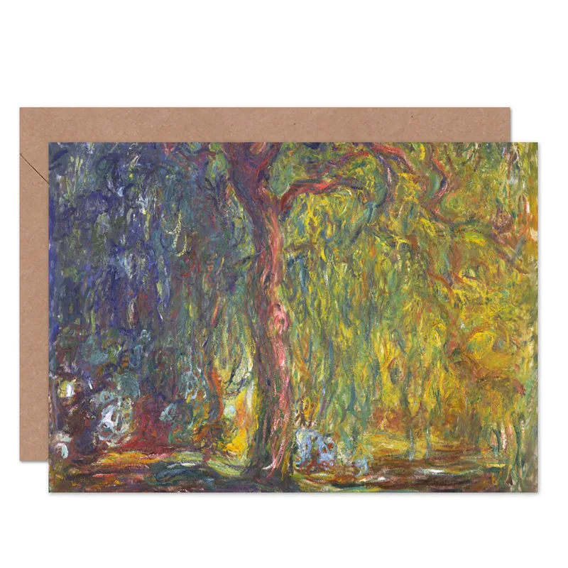 Monet Willow Impressionist Card for Art Lovers