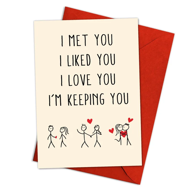 Figure Couples Cream Love Card: A Funny Anniversary Greeting