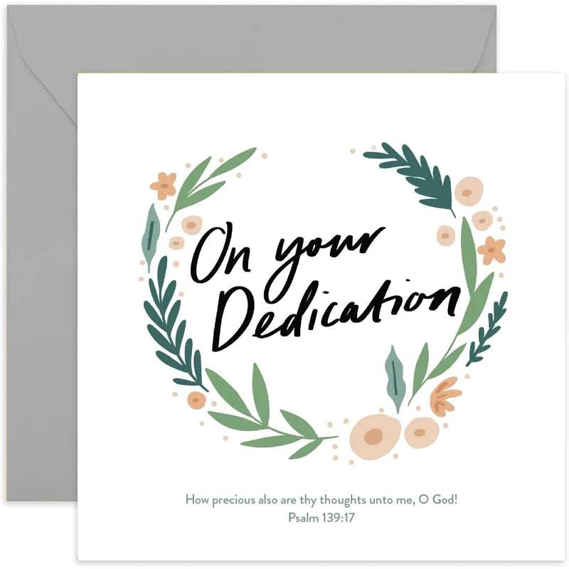 Green Wreath Floral Script Card featuring a floral wreath
