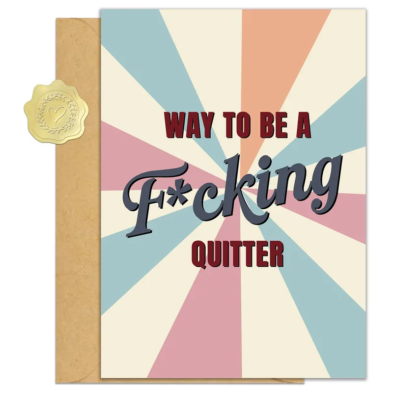 Retro Sunburst Pastel Sobriety Card – Greeting Card in natural