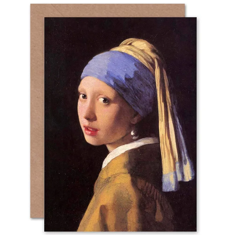 Vermeer Girl Blue Turban Card: A Classic Portrait for Art Lovers