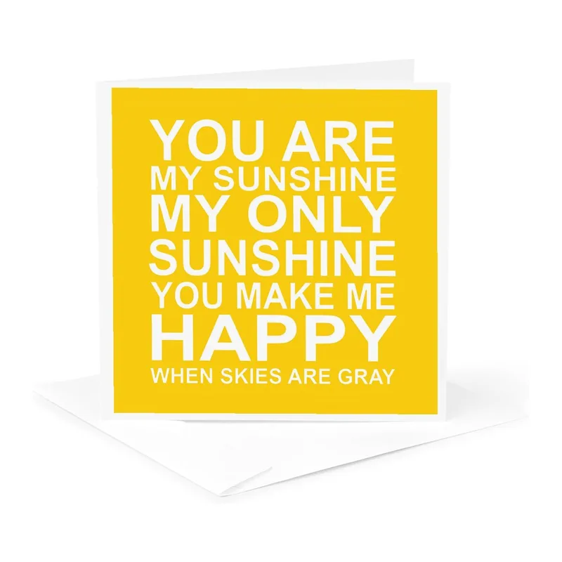 Yellow Block Sunshine Love Card for Brightening Someone's Day