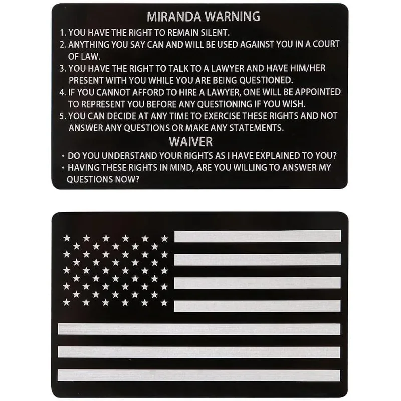 Black Miranda Warning Flag Card for Legal Humor Lovers