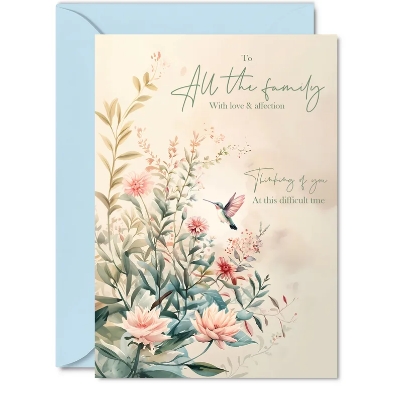 Floral Branches Sympathy Card featuring watercolor flowers