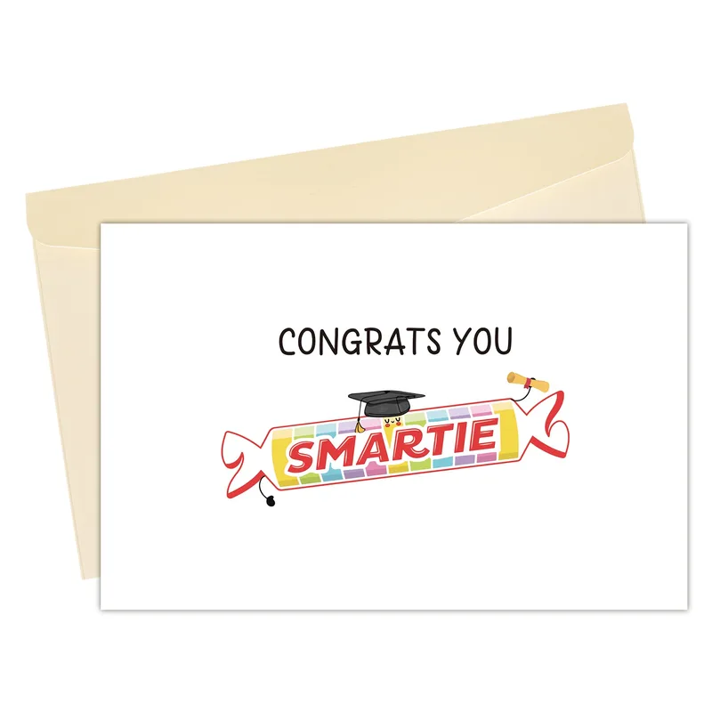 Smartie Candy Banner Congratulations Card for Graduates Who Love Puns