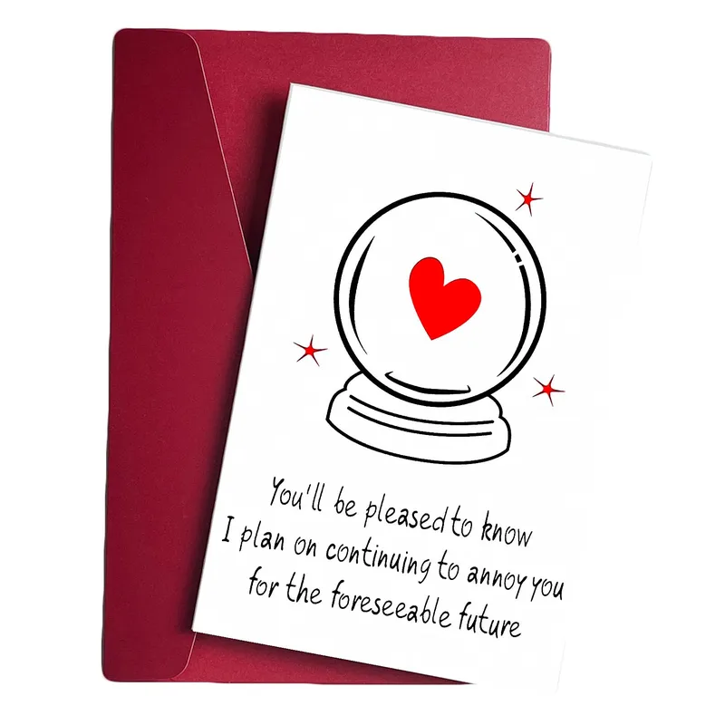 Heart Line Art Friendship Card: Crystal Ball Humor for Best Friends