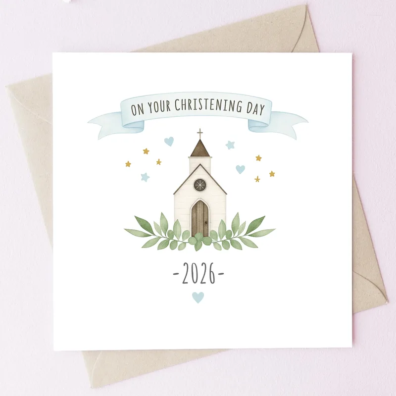 Church Illustration Pastel Card