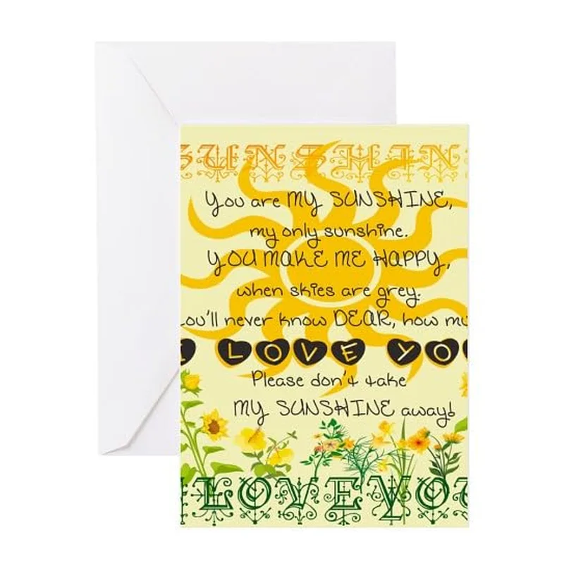Sunshine Lyric Card Love Card – Greeting Card in natural