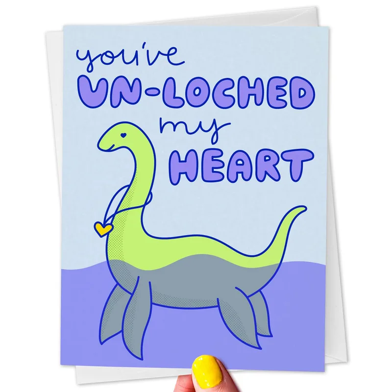 Loch Ness Monster Love Card Un-Loched My Heart Greeting