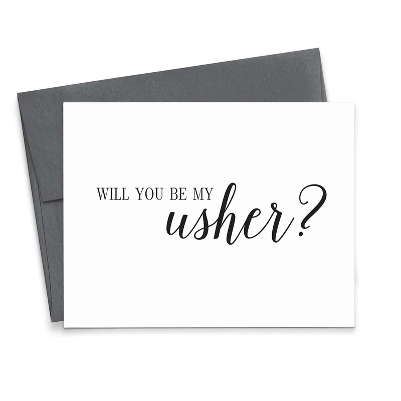 Script Usher Card Wedding Card: Will You Be My Usher Proposal