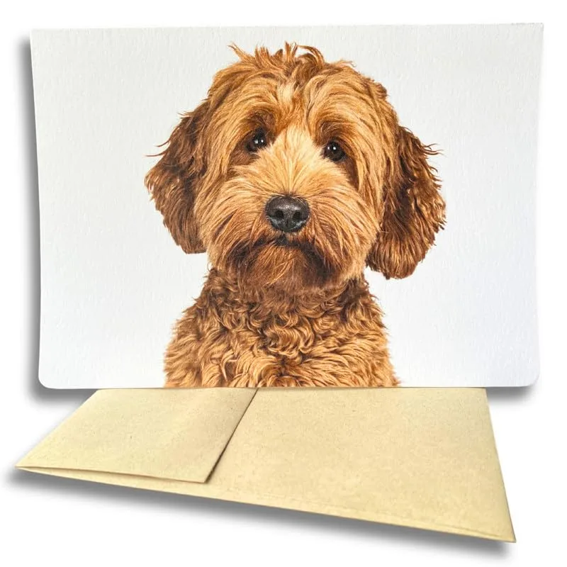 Golden Doodle Dog Portrait Card for Your Favorite Fluffy Friend