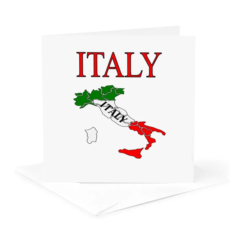 Italy Flag Map Card: A Geographically Themed Greeting Card