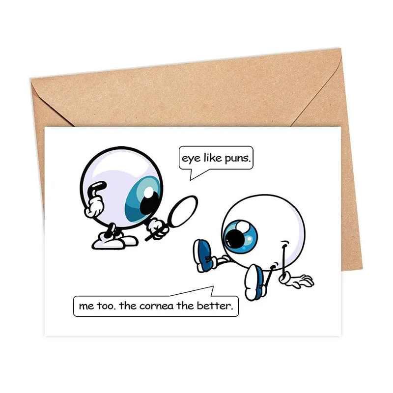 Cartoon Eyeballs Pun Card for Eye Care Professionals