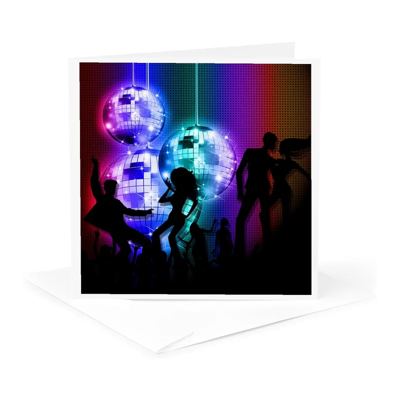 Disco Balls Dance Party Card – Greeting Card in natural