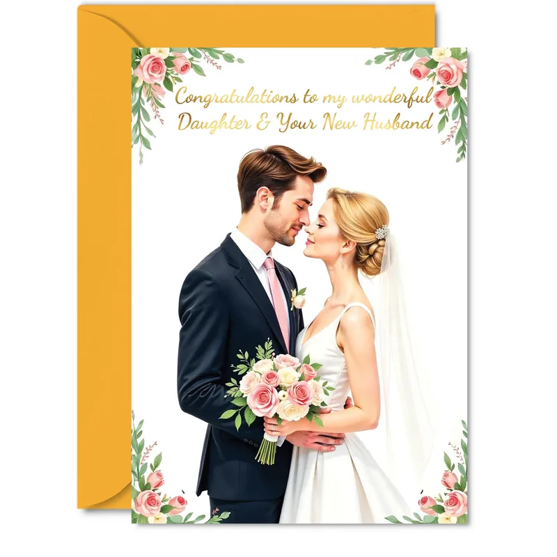 Congratulations to My Wonderful Daughter Wedding Card