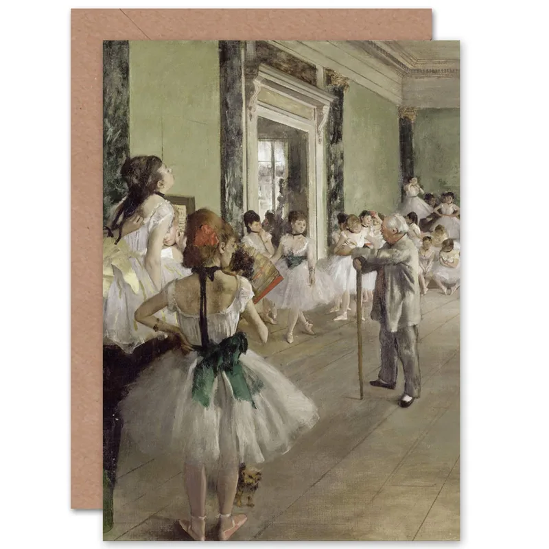 Ballet Studio Painting Card: A Classic Dance Class Scene