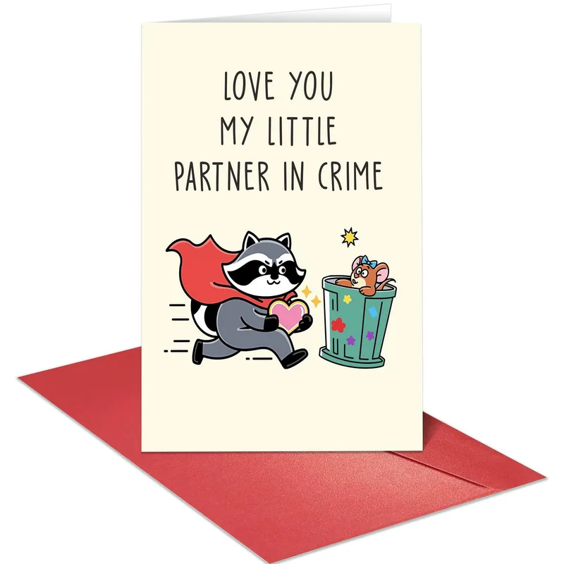 Raccoon Partners Love Card for Your Criminal Mate